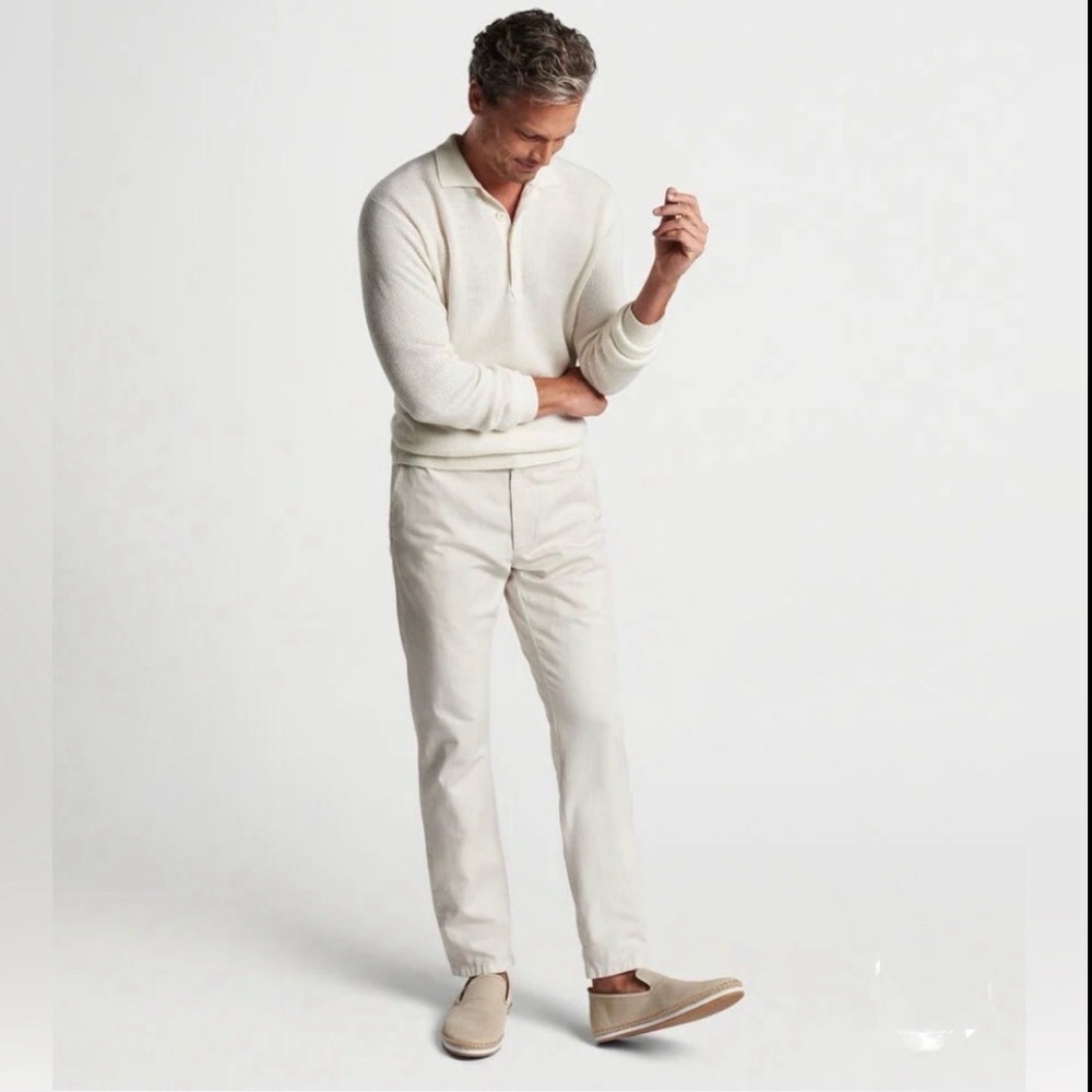 NWT PETER MILLAR Somerset Chinos Khaki Stretch Pants Crown Crafted, Stone, 35